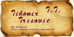 Tihomir Trišović vizit kartica